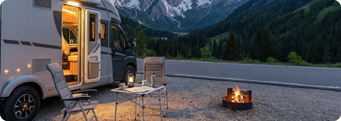 Mobile entertainment center in a camper with Android TV and IoTball solutions