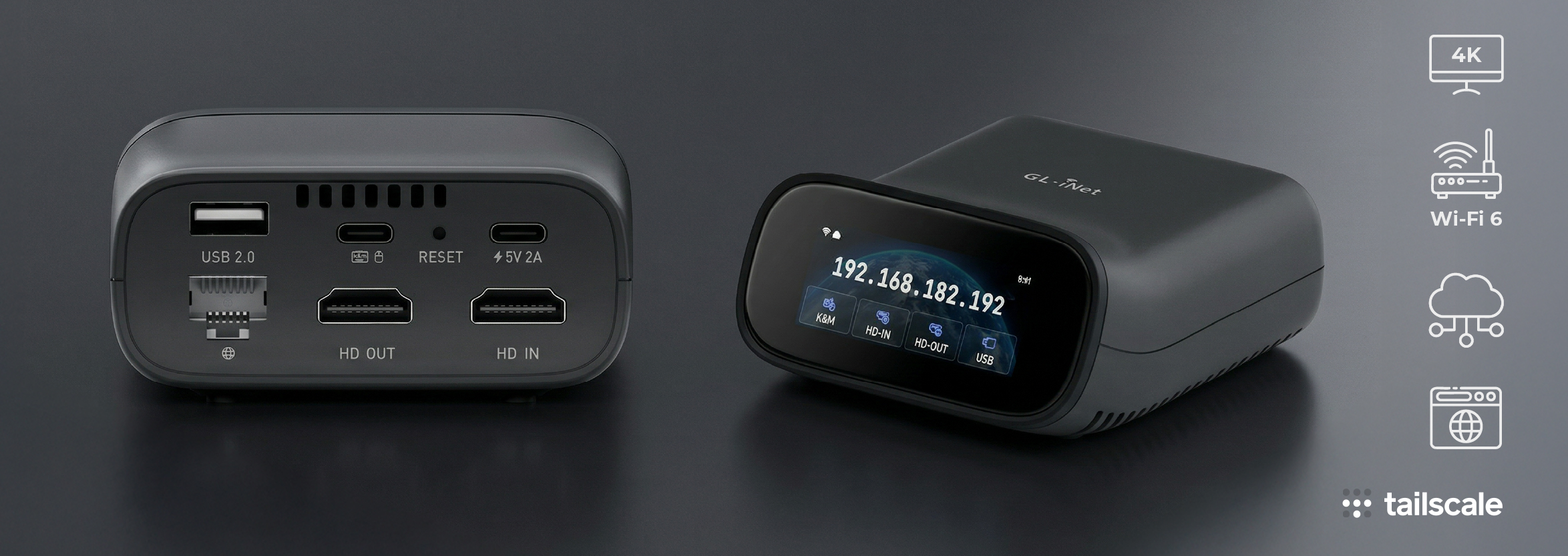 KVM IP Wi-Fi HDMI 4K switch Comet Pro GL-RM10