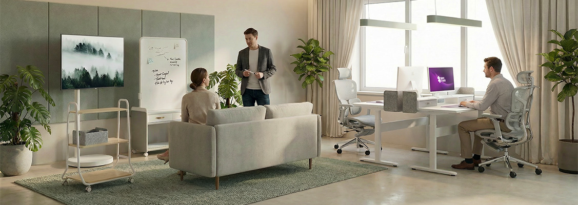 drewniane biurko regulowane male