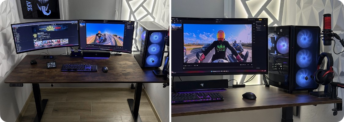 Ergonomic desk inspired by motoring