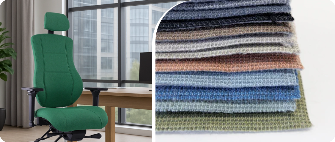 Minimalist, modern home office with an ergonomic Spacetronik office chair made of breathable premium fabric