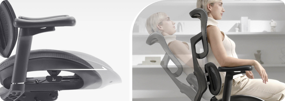 Complete ergonomic Spacetronik workstation with Ergo+ Springle chair, electric desk, and desk treadmill in a modern interior