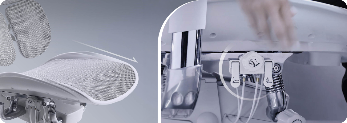 Spacetronik Ergo+ Springle chair experience lightness thanks to the anti-gravity mechanism