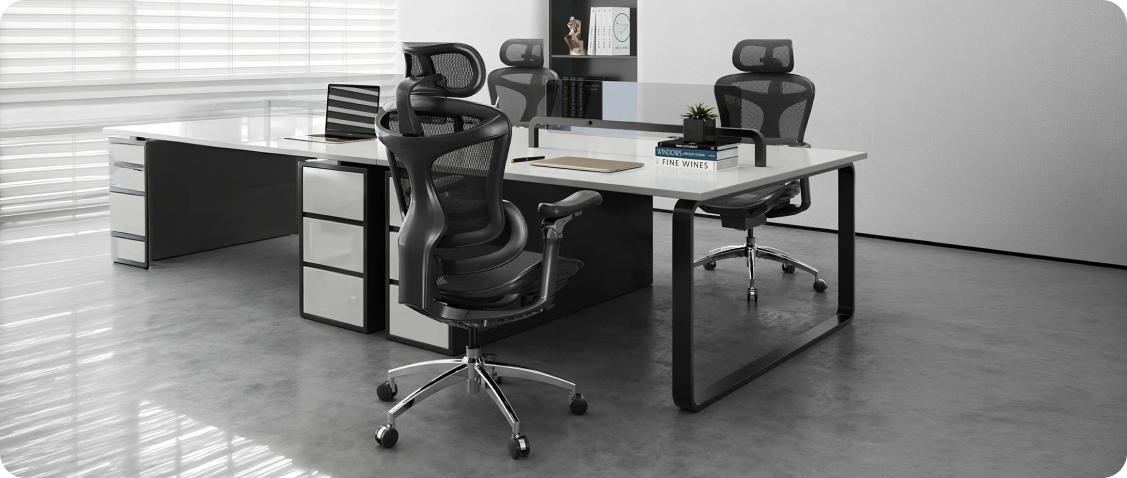 Proper armrest adjustment in an office chair at a 90-degree angle - physiotherapy and workplace ergonomics