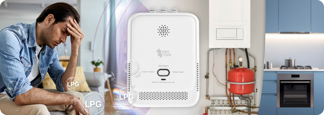 Certified Spacetronik smoke and carbon monoxide detectors with self-test function