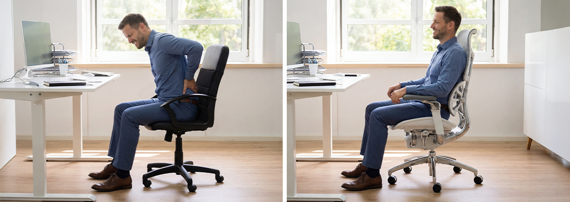 Ból pleców od siedzenia przy biurku