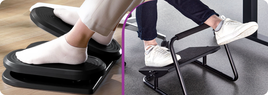 Ergonomic footrest under the desk – correct leg positioning and improved circulation during seated work