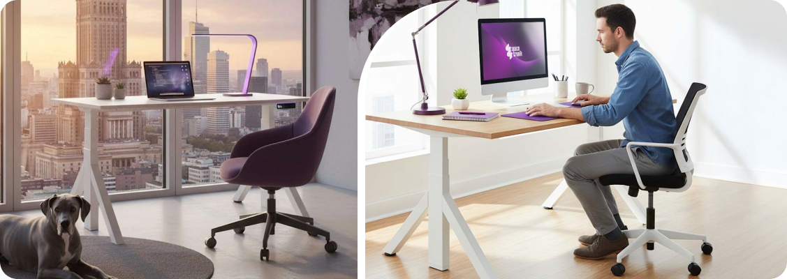 Dual-motor electric desk frame with 3 segments Spacetronik – perfect height adjustment and maximum stability