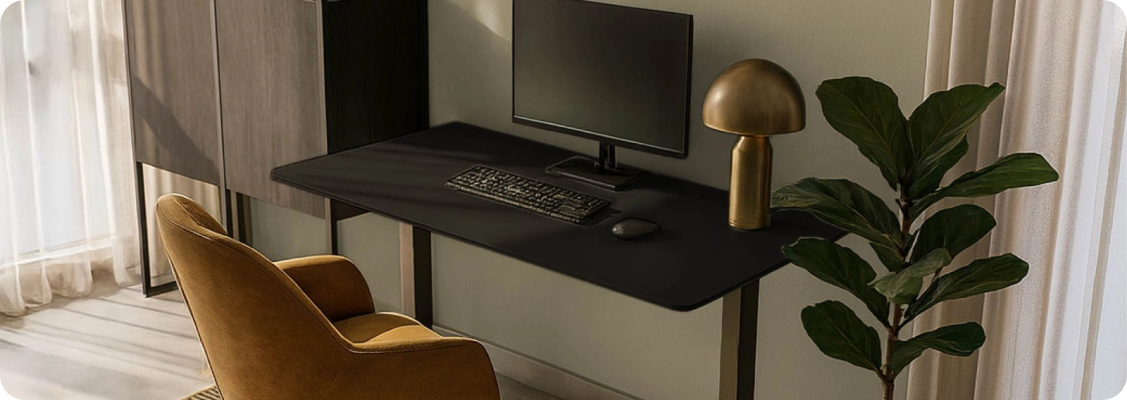 Modern workstation with an ergonomic Spacetronik desk