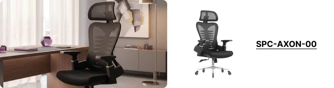 Czarny fotel ergonomiczny siatkowy Axon