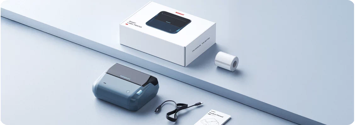 Termiczna drukarka etykiet Niimbot niebieska - drukowanie bez tuszu