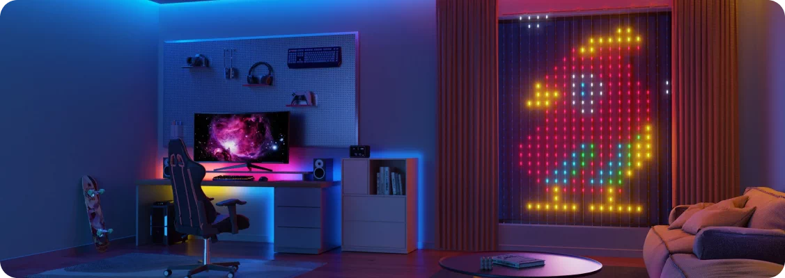 Lampki choinkowe SMART oraz kurtyny świetlne