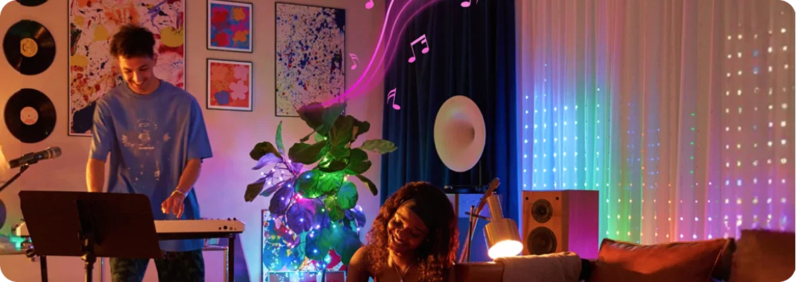 Lampy z regulacją barw i synchornizacją z muzyką lub obrazem