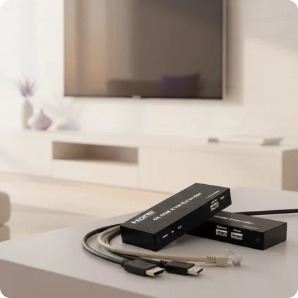 Przesyłanie HDMI przewodowo po IP LAN światłowód