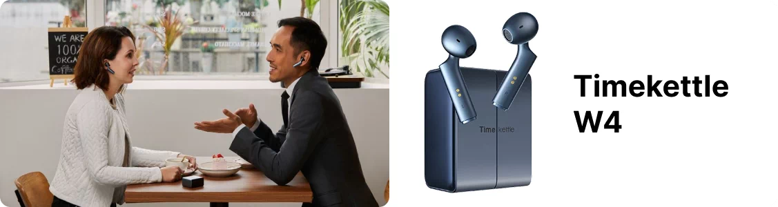 słuchawki tłumaczące W4 Timekettle niebieskie - rozmawiaj w kilku językach