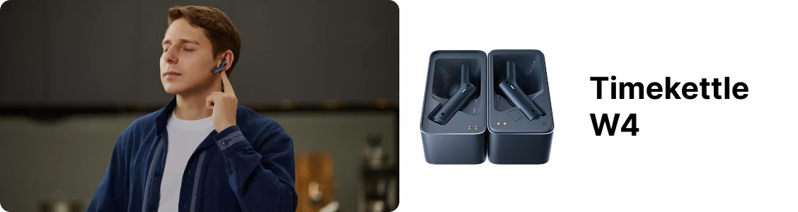 słuchawki tłumaczące W4 Timekettle niebieskie - rozmawiaj w kilku językach i słuchaj muzyki