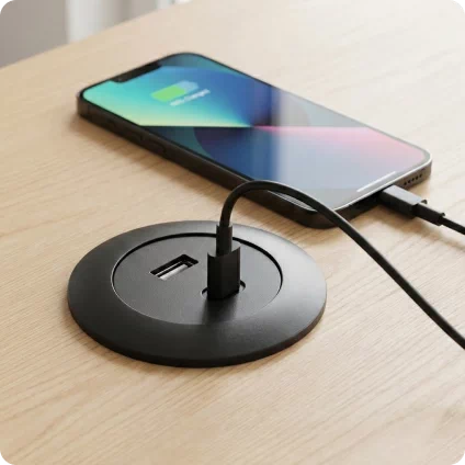 Gniazda meblowe wpuszczane w blat