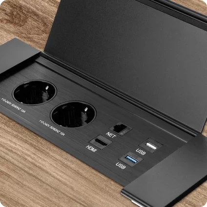 Gniazda meblowe wpuszczane w blat