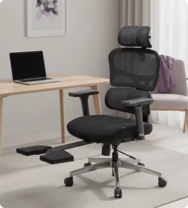 Fotele biurowe z podnóżkiem