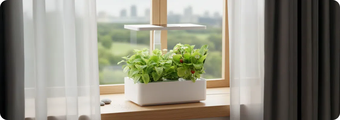 roślina doniczkowa na parapecie w mieszkaniu