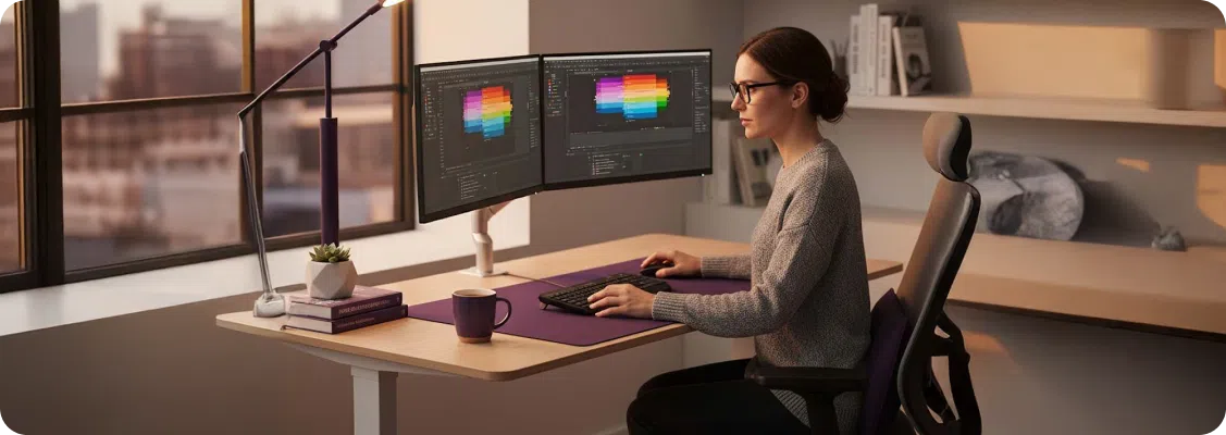 prawidlowa pozycja podczas pracy przy biurku