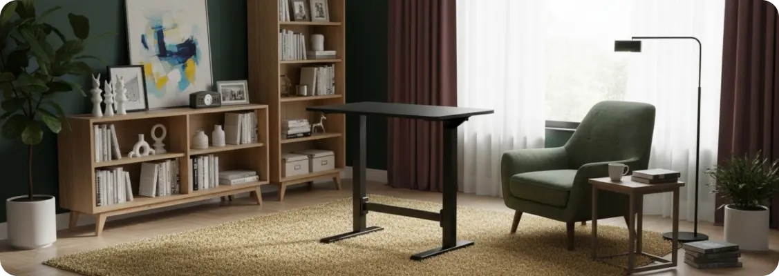 czarne regulowane biurko mini