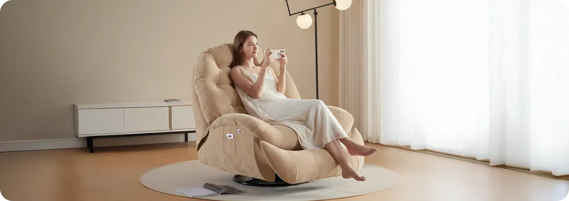 fotel bezowy regulowany