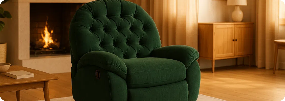 Fotel elektryczny zielony