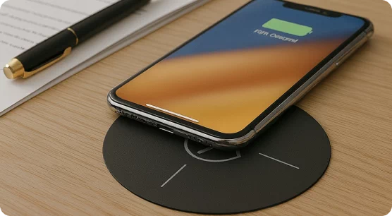 Gniazda meblowe zasilające wpuszczane w blat