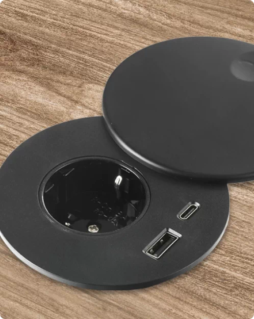 Gniazda zasilające do biurka