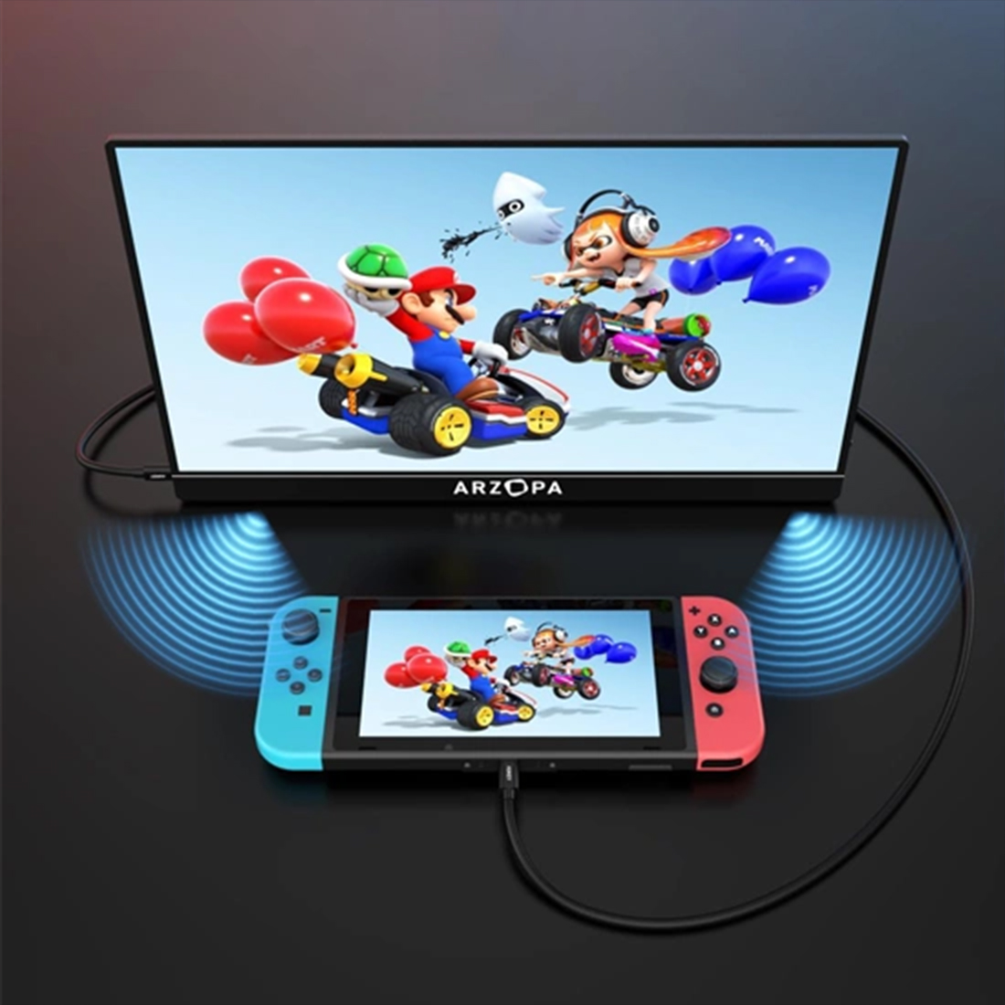 ARZOPA Z1FC monitor przenośny z głośnikami