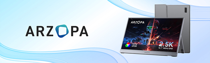 mobilny monitor 16,1 cala ARZOPA Z3FC Grey do laptopa i konsoli 180 Hz