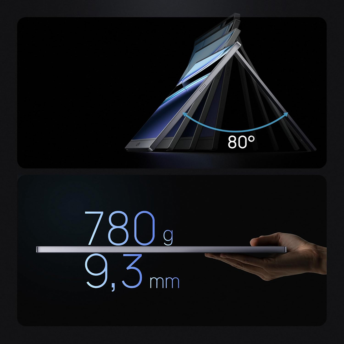 lekki monitor przenośny 780 g ARZOPA Z3FC aluminiowa obudowa premium