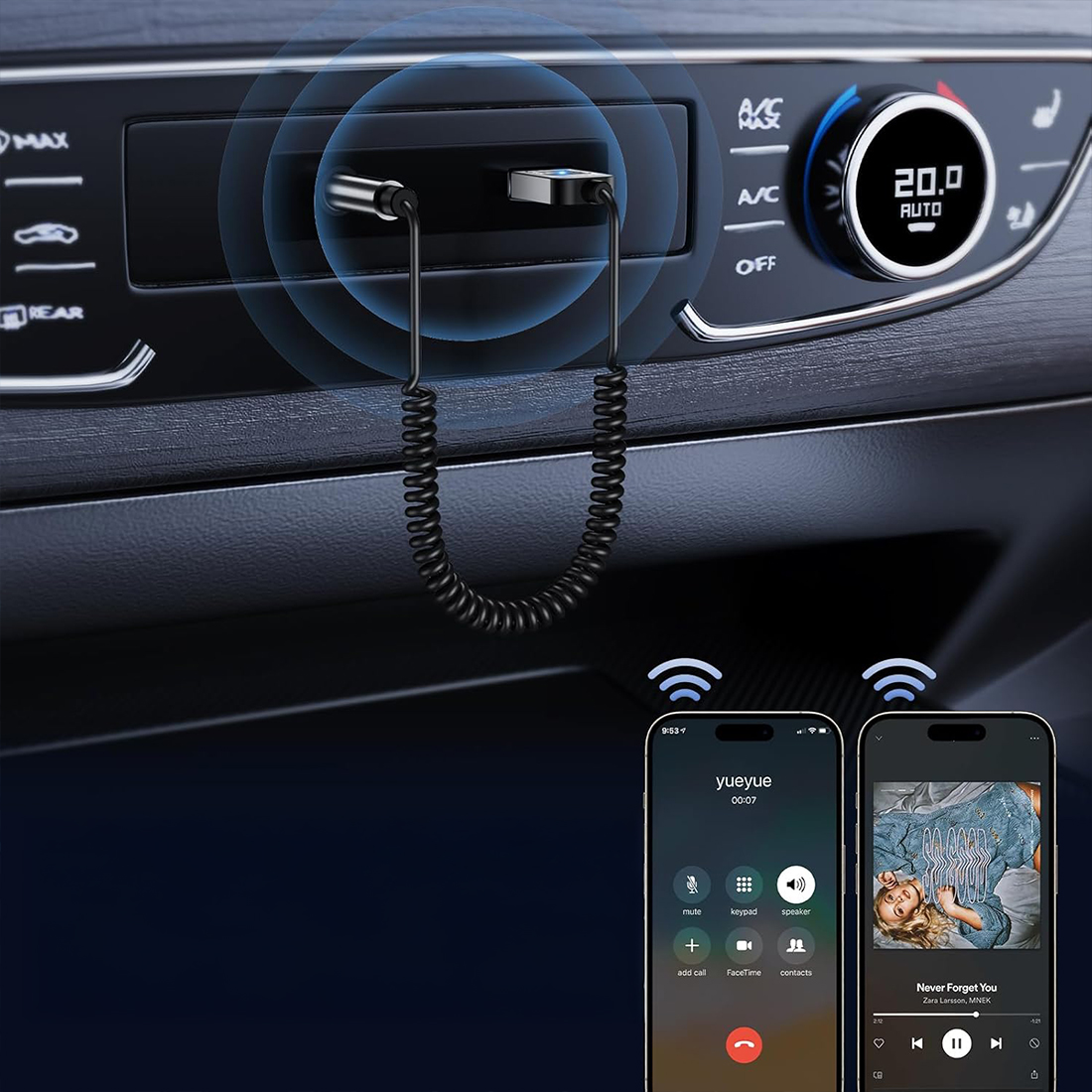 adapter Bluetooth 1Mii B35 połączenie dwóch telefonów