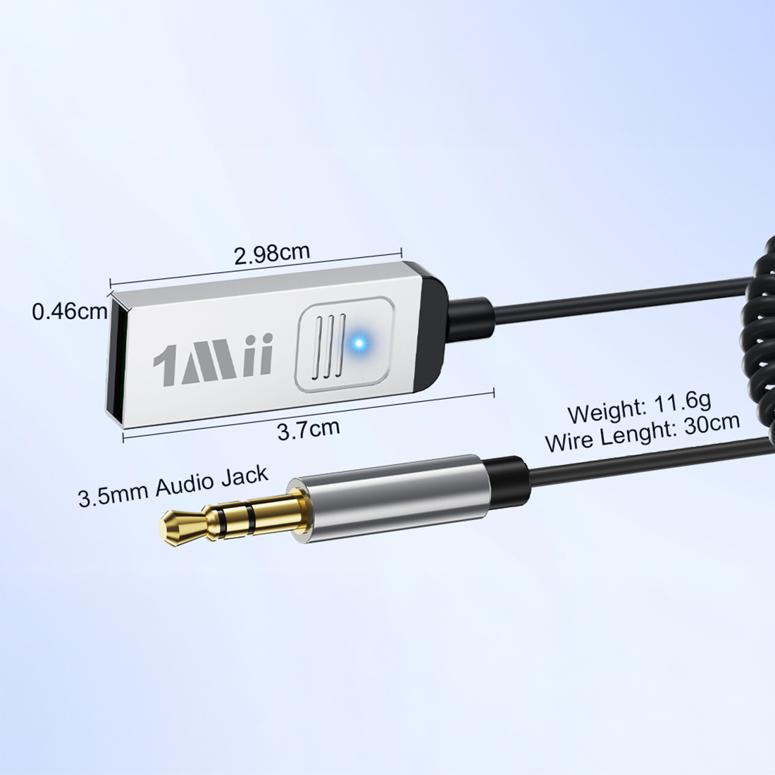 adapter Bluetooth AUX 3,5 mm 1Mii B35 do samochodu i domowego audio