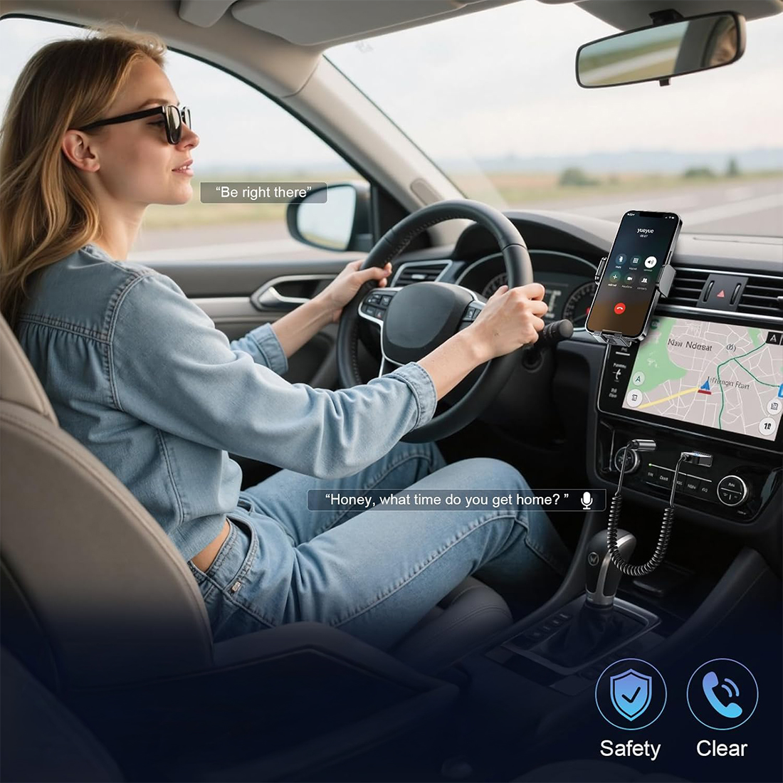 zestaw głośnomówiący Bluetooth 1Mii B35 rozmowy i nawigacja