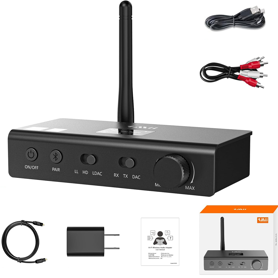 Adapter Bluetooth 1Mii DS700 nadajnik odbiornik audio LDAC aptX HD DAC