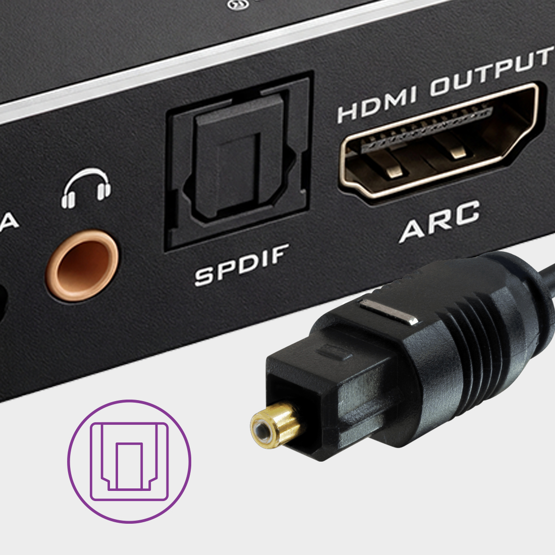 Spacetronik SPH-AE06 SPDIF optical, extractor HDMI audio, wyjście optyczne do amplitunera, ARC przez SPDIF, 5.1CH, HDMI 2.0 4K 18Gbps, przełącznik audio