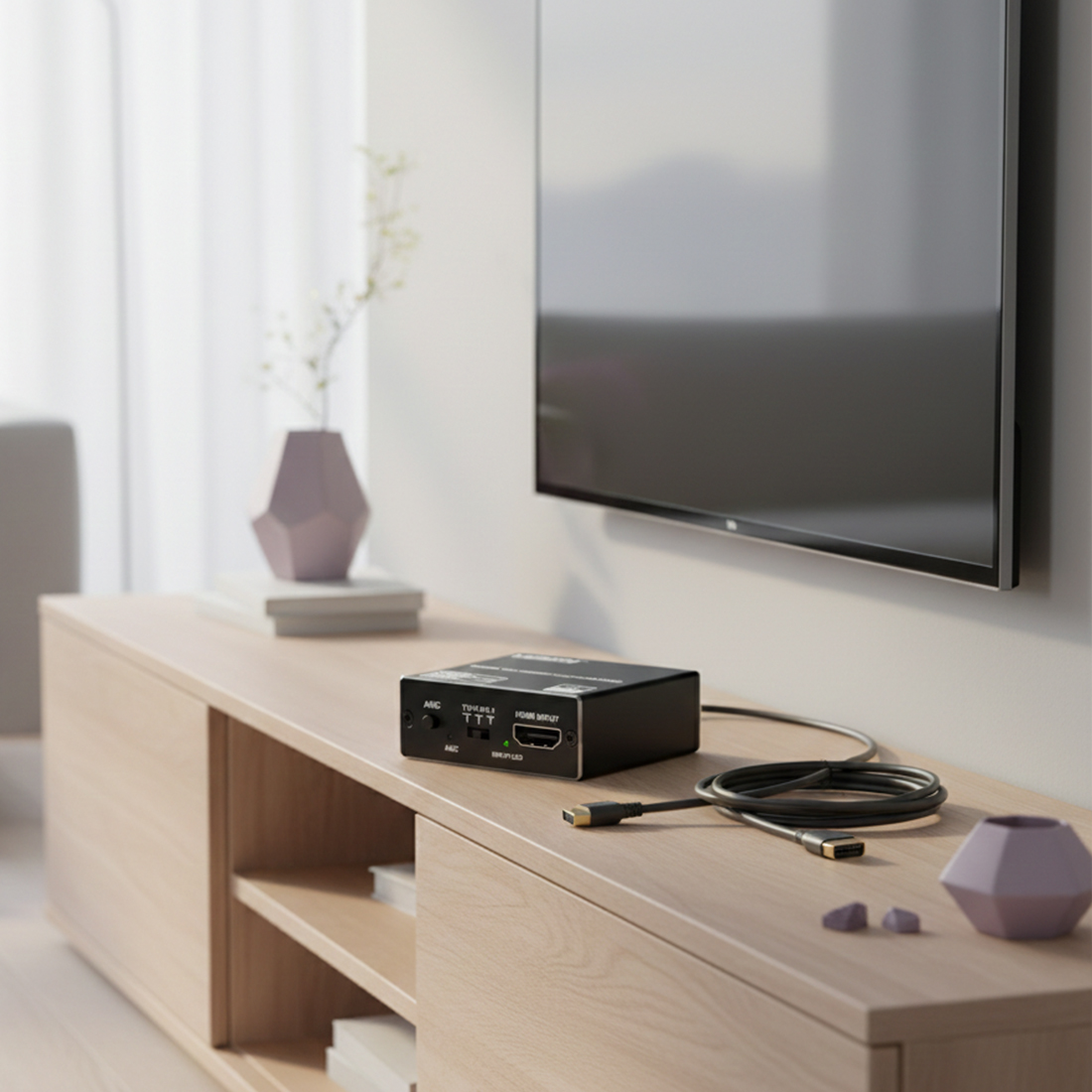 Extractor HDMI ARC Spacetronik SPH-AE06, HDMI audio extractor 4K, ARC SPDIF optical, HDMI to HDMI plus audio, wyjście SPDIF i jack 3.5, tryb 5.1CH Dolby DTS HD, zasilanie USB-C, przełącznik PASS 2CH 5.1CH