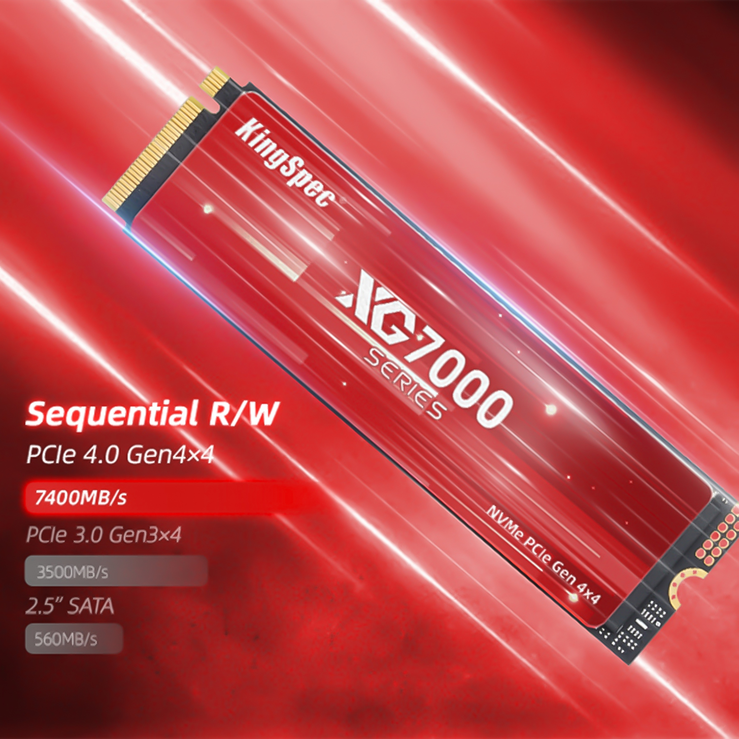 KingSpec XG7000 1TB 2280 PCIe 4.0 x4 NVMe 1.4 wysoka wydajność SSD