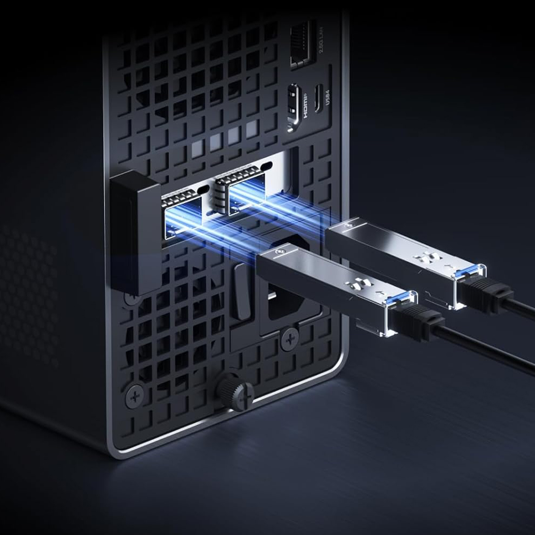 Minisforum MS-02 Ultra porty Ethernet 25GbE 10GbE 2.5GbE
