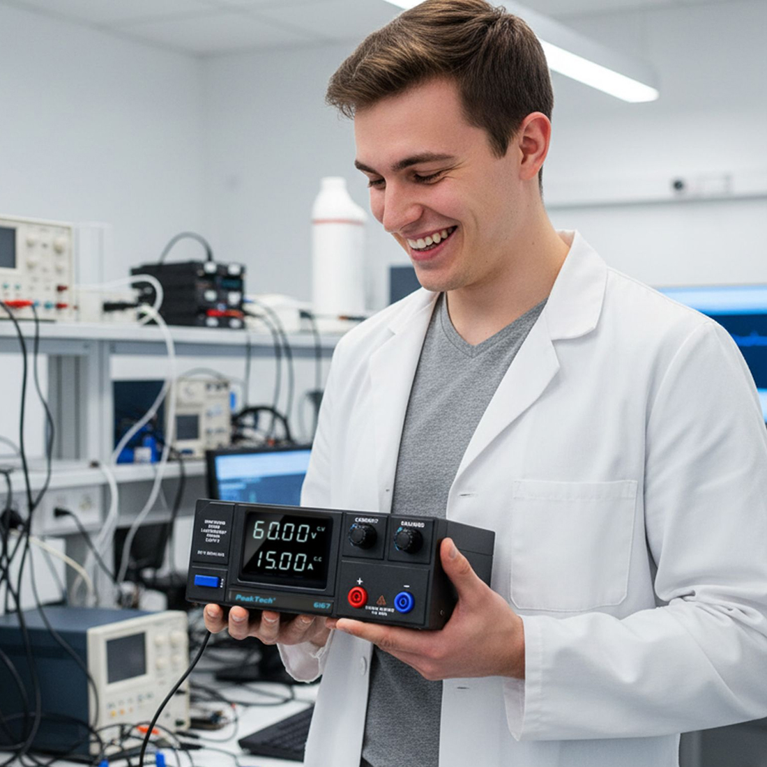 PeakTech P 6167 tryby CV CC i precyzyjna regulacja napięcia i prądu