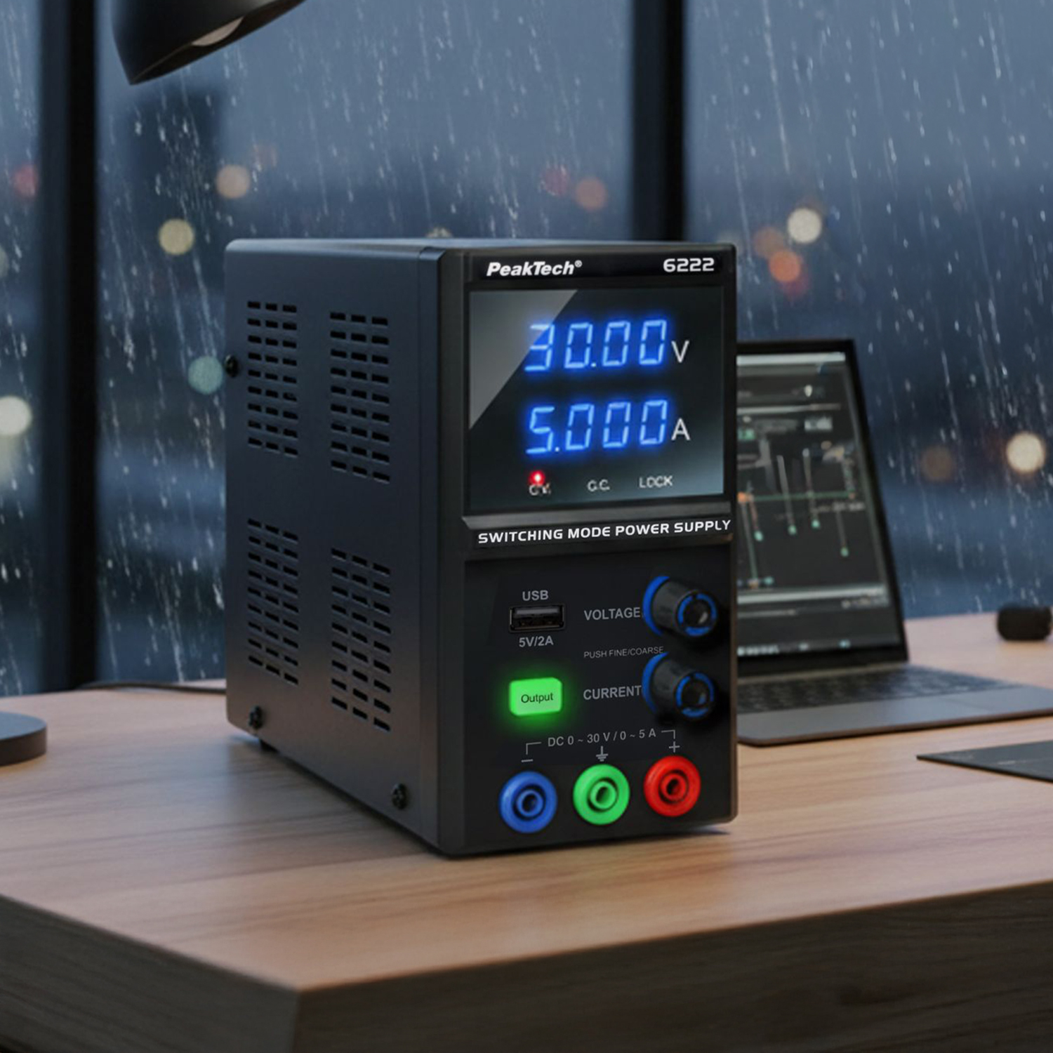 PeakTech 6222 zasilacz laboratoryjny 0-30V 5A praca pod obciążeniem