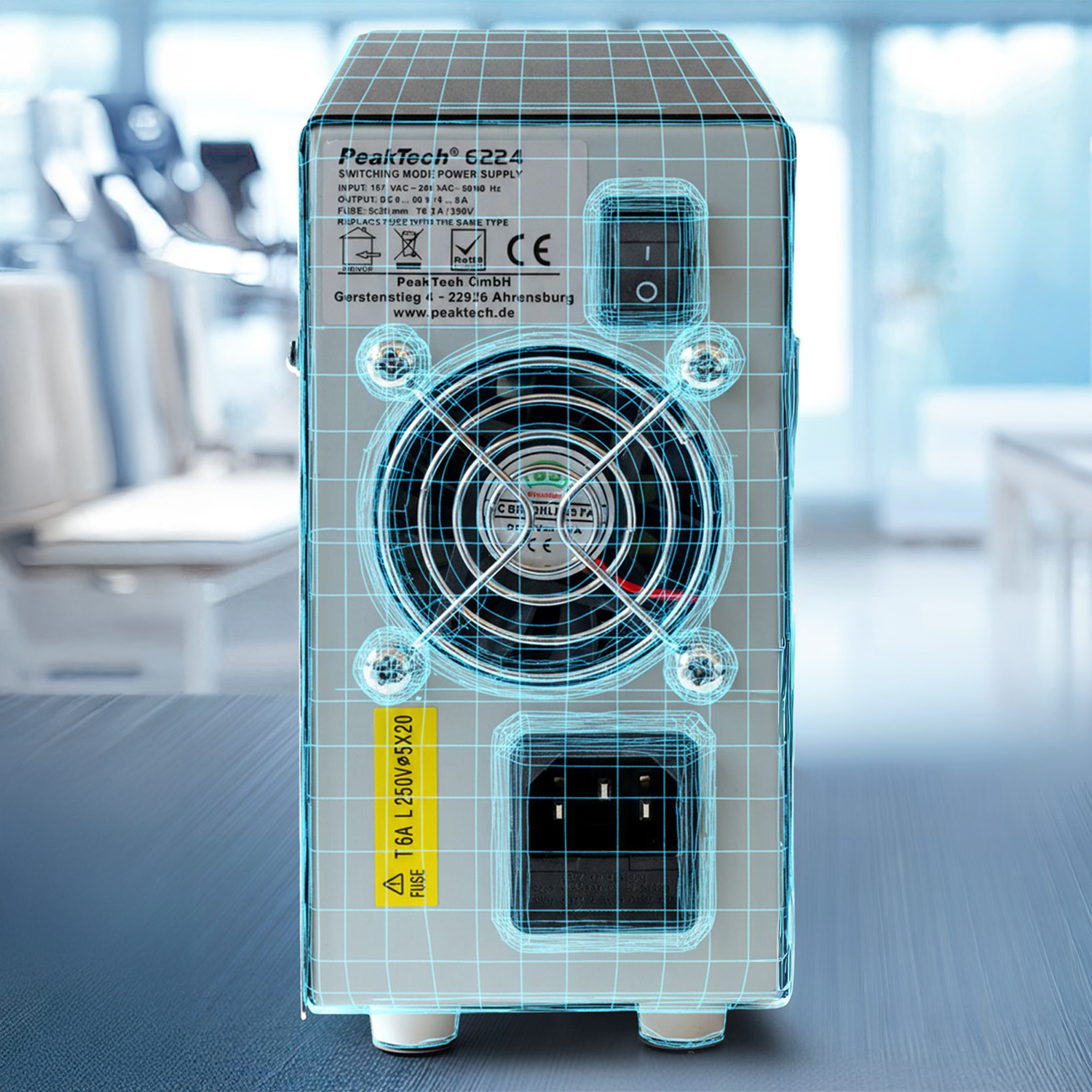 PeakTech 6222 tryby CV CC i precyzyjna regulacja napięcia i prądu