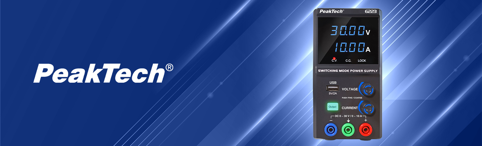 PeakTech 6223 laboratoryjny zasilacz impulsowy DC 0-30V 10A do laboratorium i serwisu
