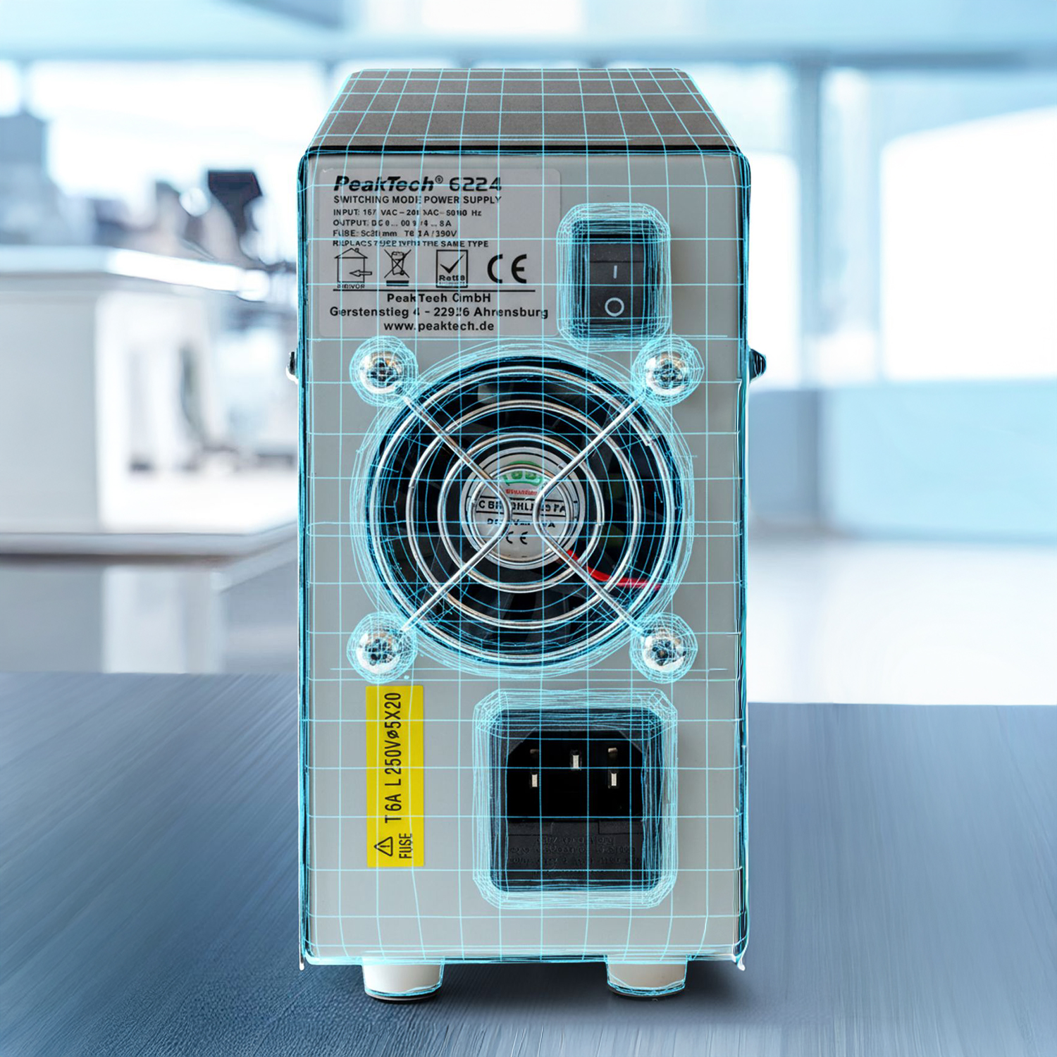 PeakTech 6224 tryby CV CC i precyzyjna regulacja napięcia i prądu