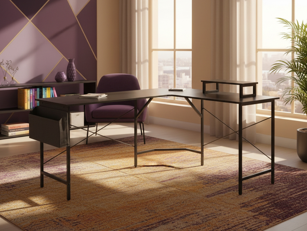 Stalowe biurko narożnikowe