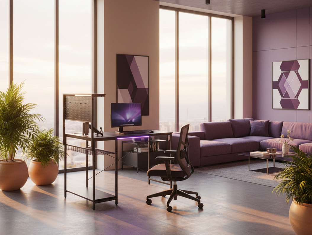 Minimalistyczne biurko narożne