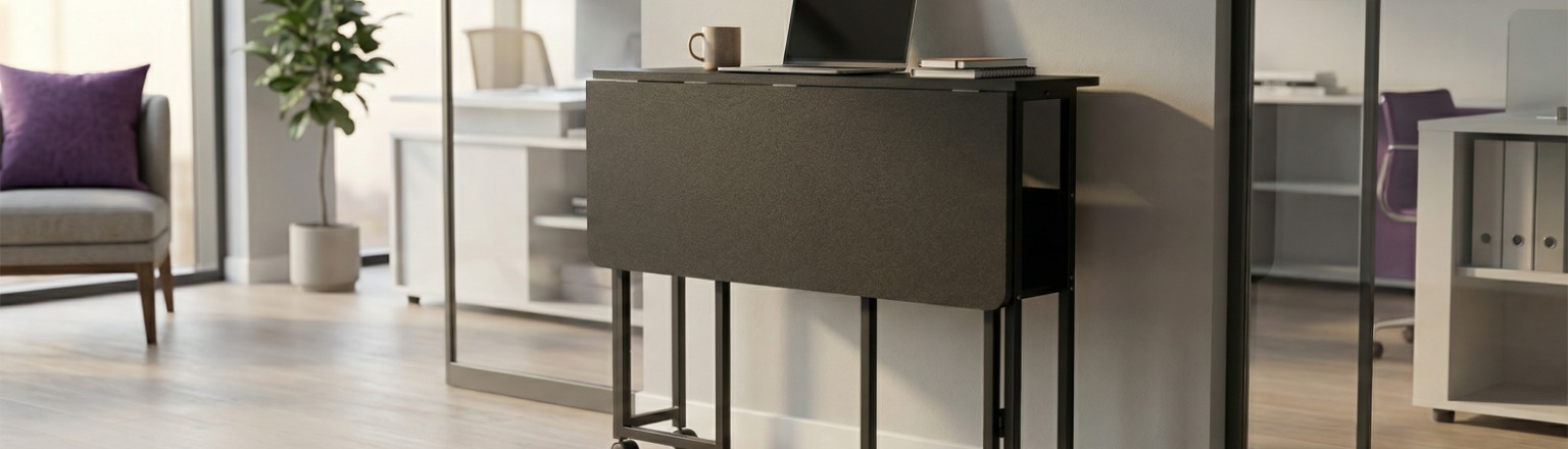 Mobiler klappbarer Schreibtisch 120 cm im Loft-Stil