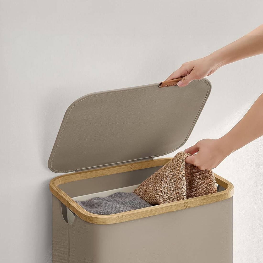 Materiał Oxford 600D kosz na pranie Spacetronik SFFL0012_V2 beżowy